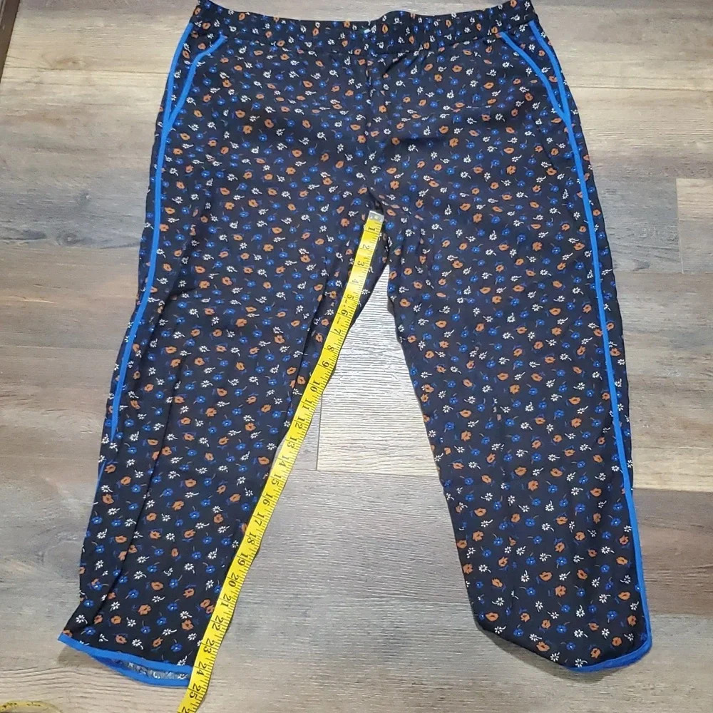 Madewell nwt blue orange floral cropped pants lightweight